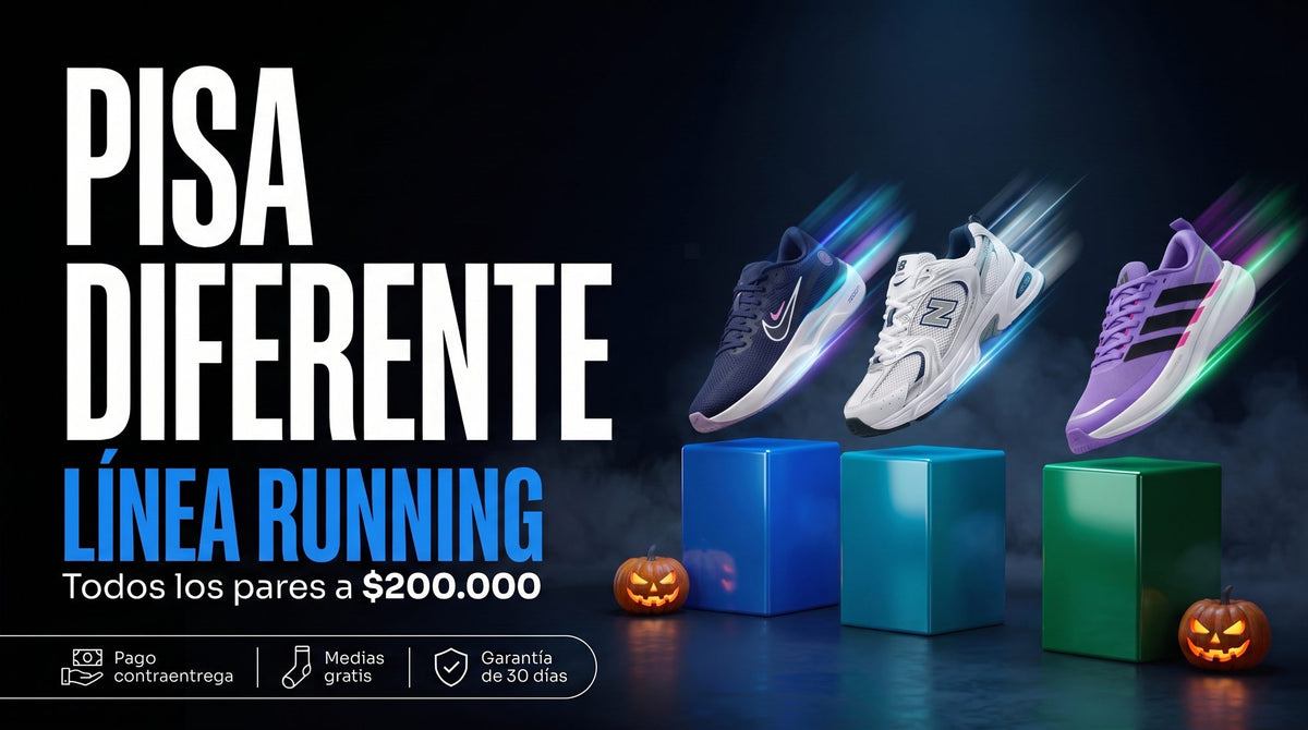 Pisa diferente: línea running, todos los pares a $200.000. Pago contraentrega, medias gratis y garantía de 30 días.